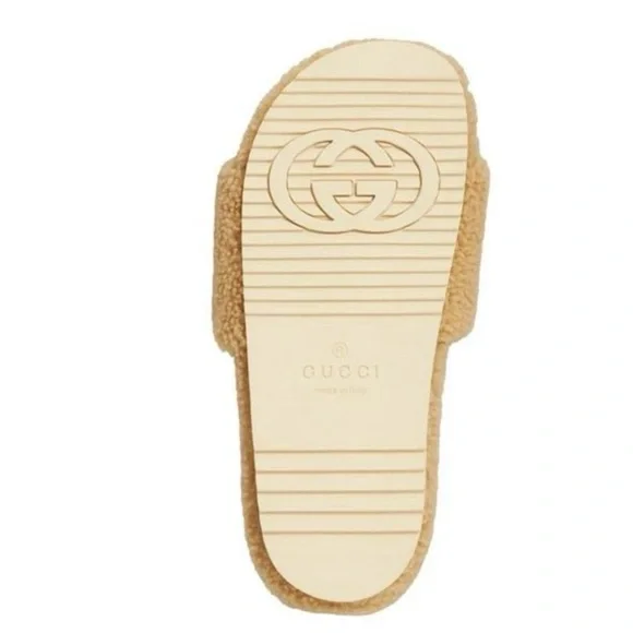 New GUCCI x The North Face Shearling fur slides men’s Sandals